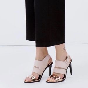 Zara Trafaluc  Rose Gold Strappy Heels